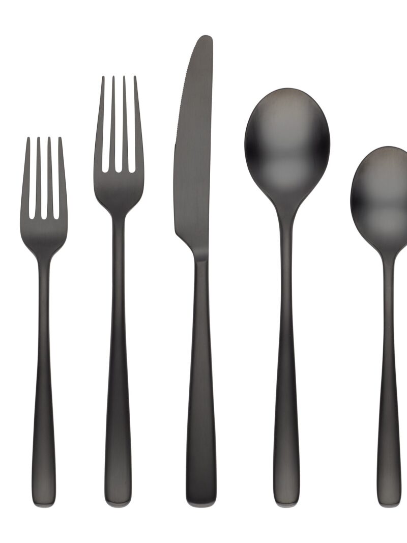 Rise Black 20-Piece Flatware Set